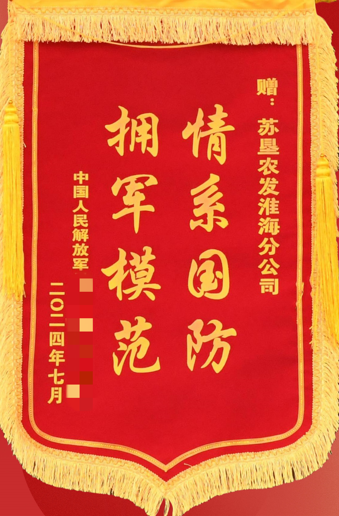 淮海：真情服務(wù)暖軍心 部隊(duì)致謝贈(zèng)錦旗